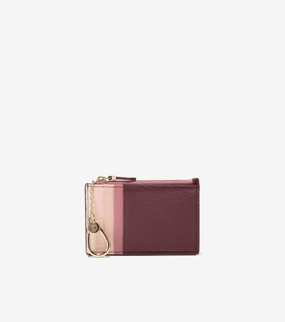 Cole Haan Wallets & Wristlets*Zip Card Case PorcelainPink-Bloodstone