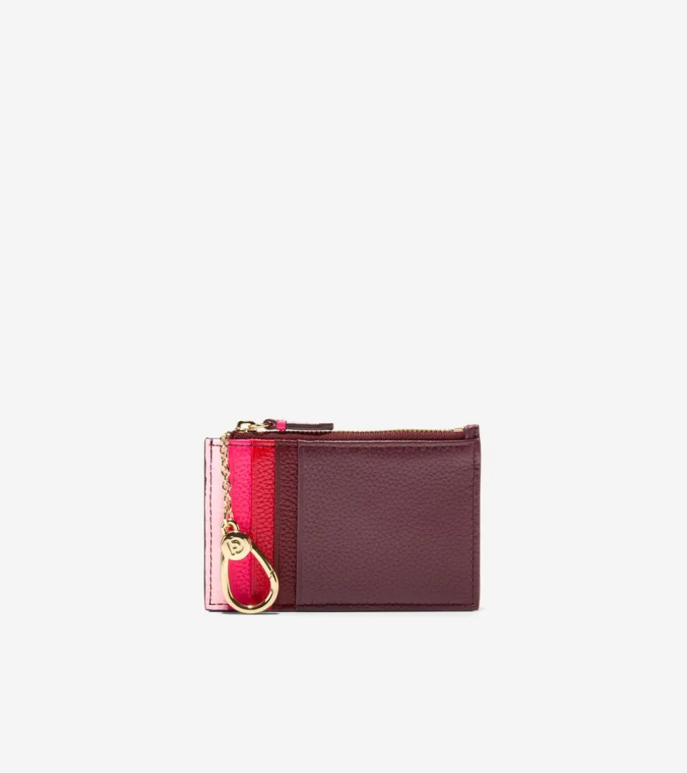 Cole Haan Wallets & Wristlets*Zip Card Case Bloodstone-BlackCherry